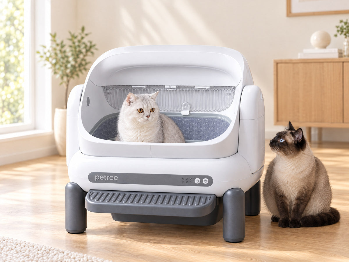 Nest + gemiddelde kat in de Petree Nest, met maatlijnen