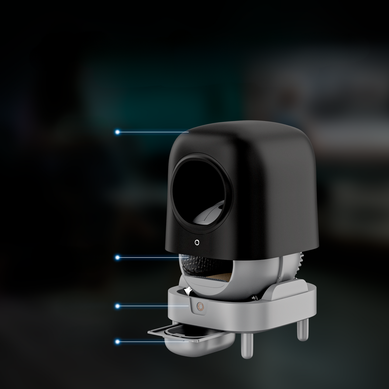 Petree Cube – Selbstreinigende Katzenklo – Black Edition
