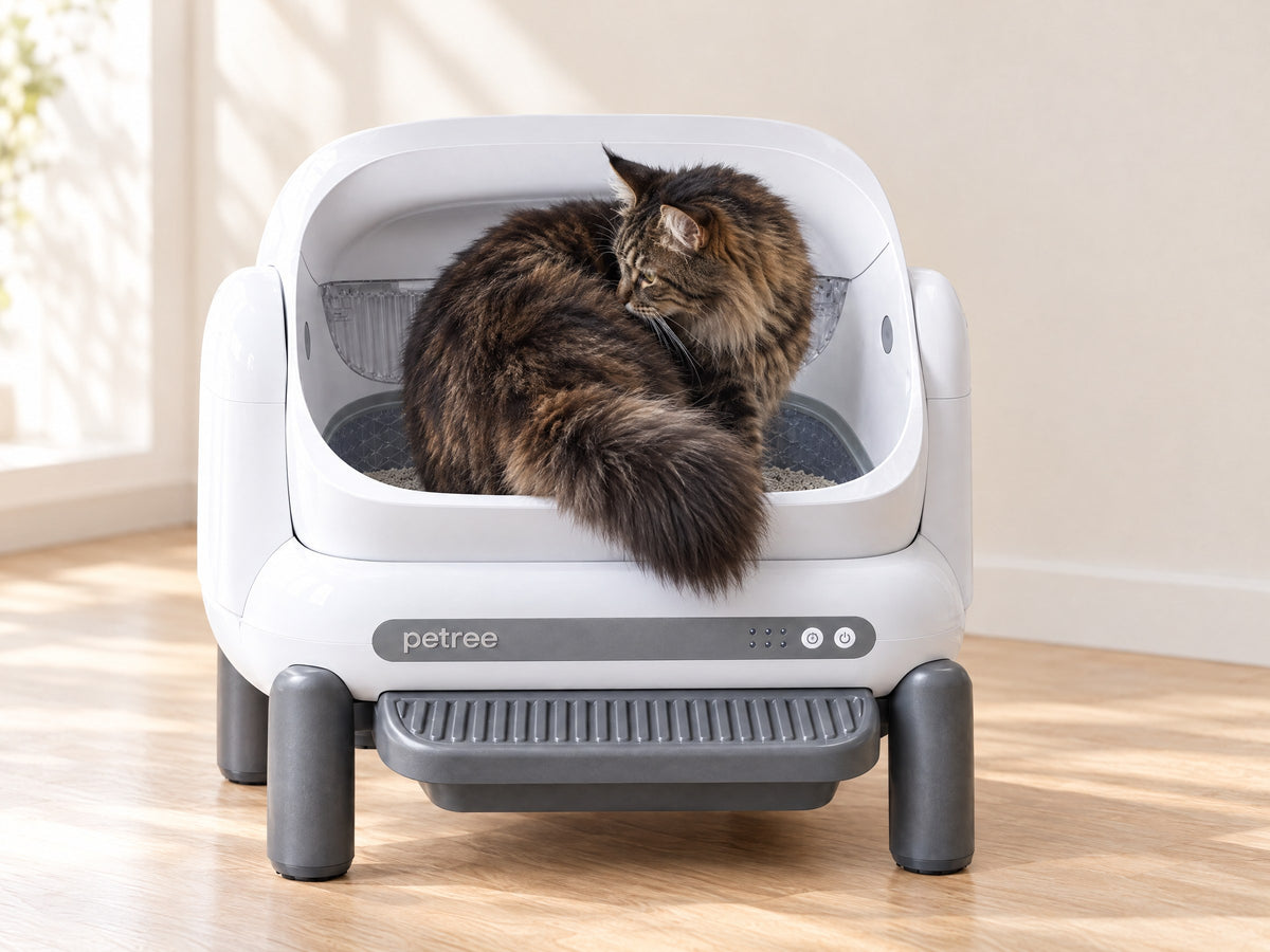 Nest + gemiddelde kat in de Petree Nest, met maatlijnen